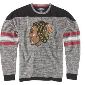 0747 NWT Authentic Chicago Blackhawks PrestonL/S Crewneck by Red Jacket.Sz M